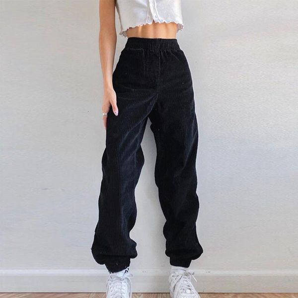 

women high waist panties casual loose tie feet fashion new plus size trousers high-quality panties streetwear soft trousers #3, Black;white