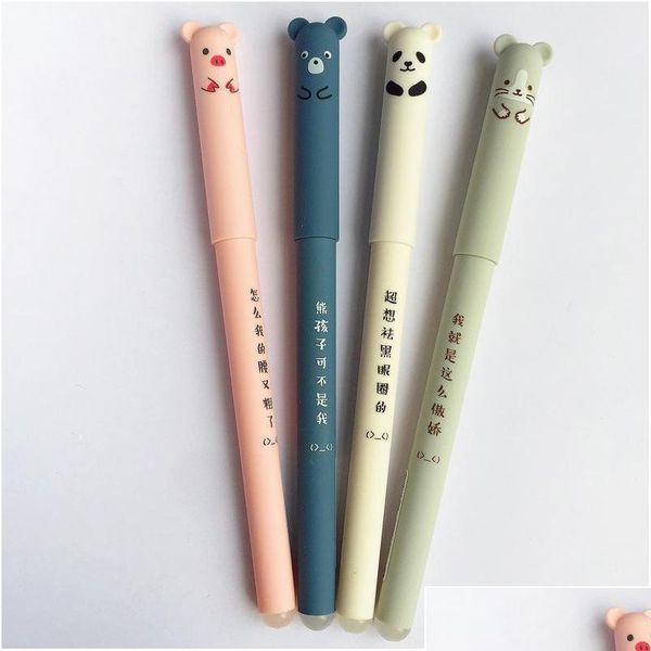 

cartoon animals erasable pen 0.35mm cute panda cat magic pens kawaii gel pens for school writing novelty statio jllpfi sinabag