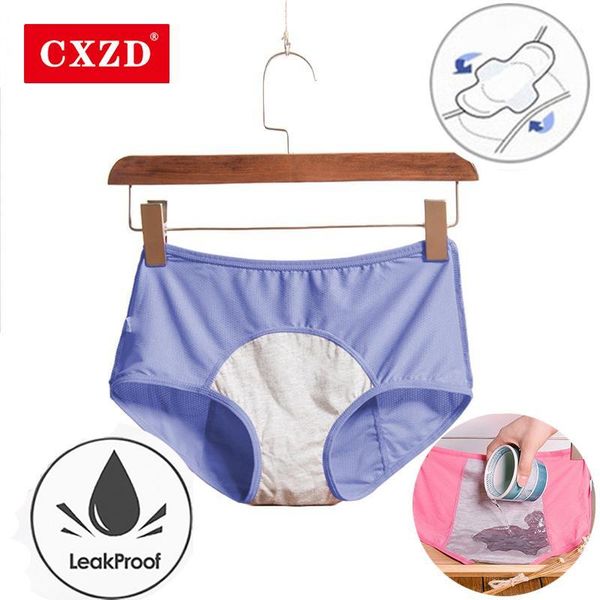 

cxzd leak proof menstrual period panties women underwear physiological cotton briefs plus size lingerie waterproof panties1, Black;pink