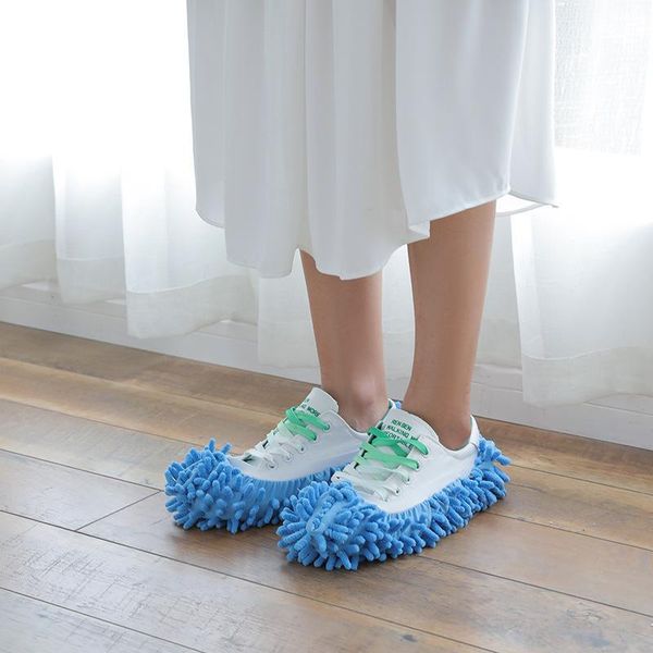 

house slippers mop shoe cover multifunctional solid dust collector house bathroom floor shoe cover cleaning chenille slippers
