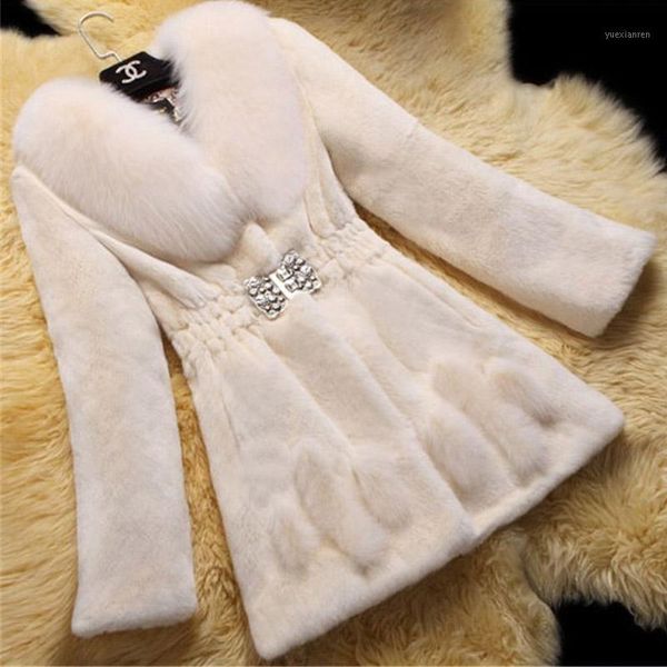 

2019 autumn winter new imitation fur coat female long sleeved warm thick elegant long outerwear plus size s-5xl cc7261, Black