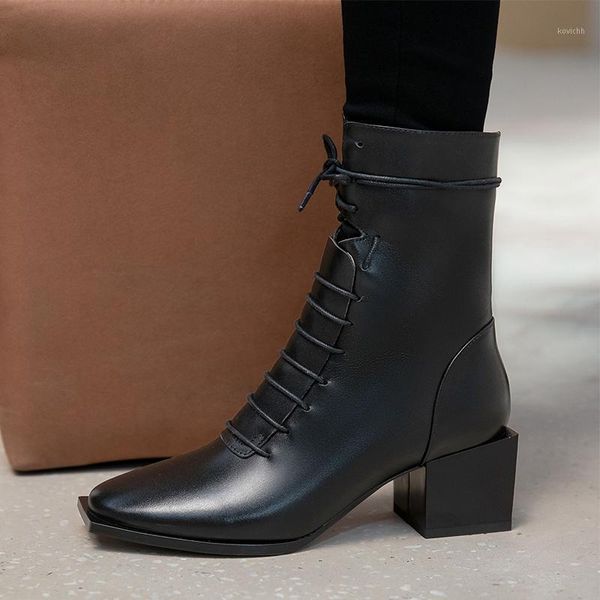 

new 2020 winter thick with thick bottom british locomotive boots for cylinder knight ladies boots ankle for women1, Black