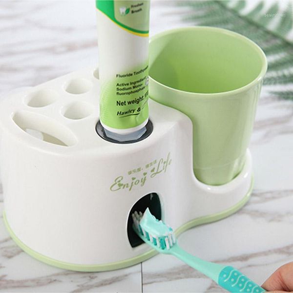 

creative squeezer wash cup automatic toothpaste dispenser toothbrush holder bathroom accessories wash gargle suit1