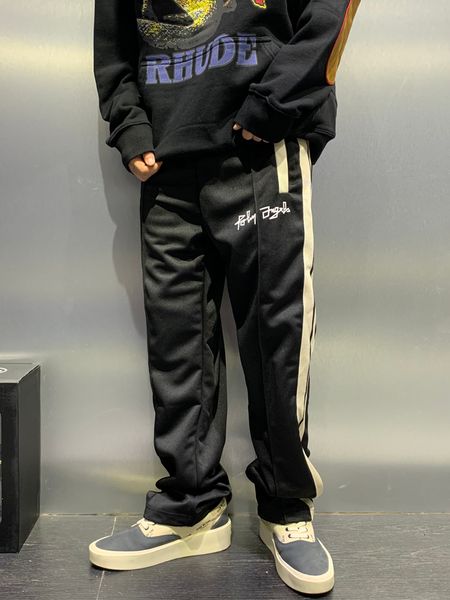 

nag20awxxw palm autumn new black white stripe high street casual pants men's and women's simple trend loose sweatpants