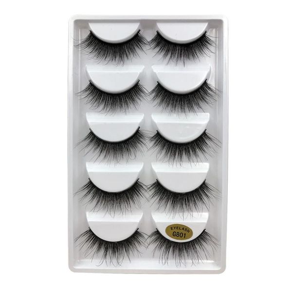 

50 pairs natural long false eyelashes fluffy 3d mink lashes makeups 100% cruelty faux eye lashes extension faux cils g801 bbyjkv