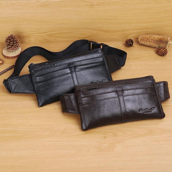 

waist bags mens' belt bag genuine leather fanny pack bum travel hip purse phone money pouch