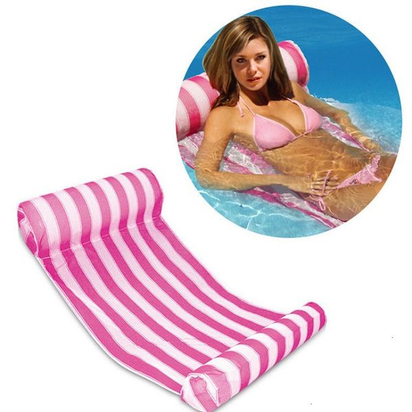 

water hammock lounger stripe chair floating sleeping bed outdoor inflatable air mattress for swimming pool