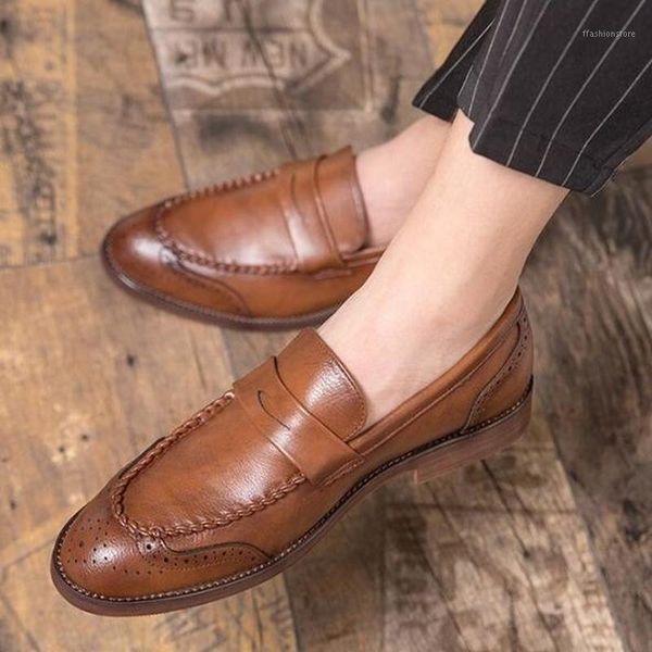 

dress shoes men male man formal plus size vintage pu leather mens business driving zapatos de hombres personlizar m07011, Black