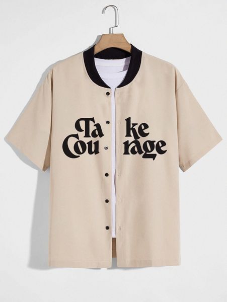 

romwe guys letter graphic shirt e2pp#, White;black