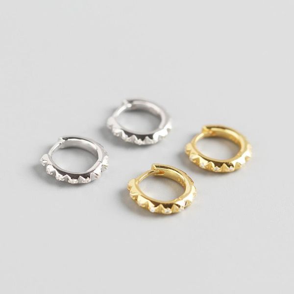 

hoop & huggie fashion 100% s925 sterling silver jewelry zircon punk gearwheel earring ornaments hip hop women party wedding gift, Golden;silver