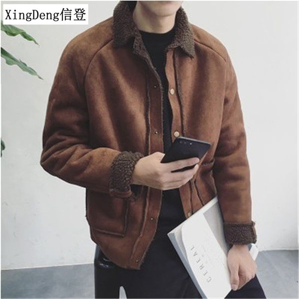 

xingdeng 80s warm thick jacket men coat cotton-padded outwear mens coats winter fashion jackets clothes plus size 3xl t200502, Black;brown