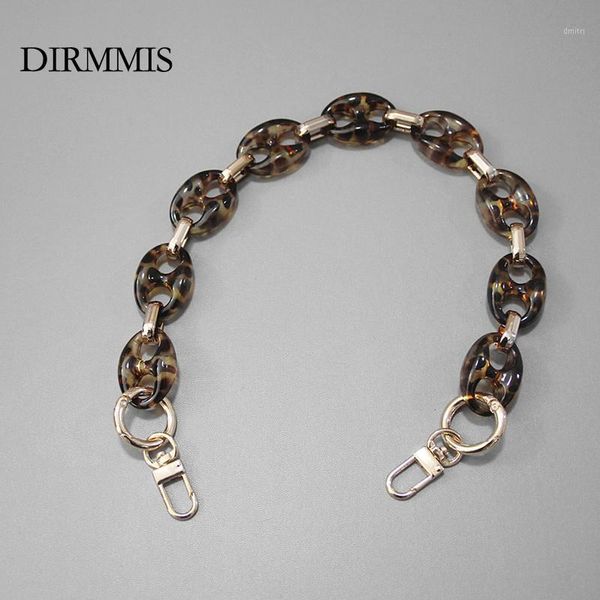

new fashion woman handbag accessory chain detachable replacement leopard amber color strap women diy clutch resin chains1, Black