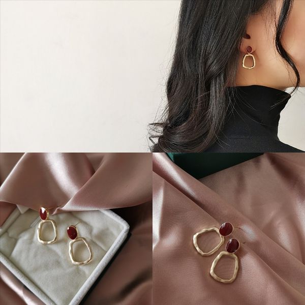 

js2u promotion color plant earrings rose stud clip on hoops girl women wedding tassel earring gift dainty silver, Golden