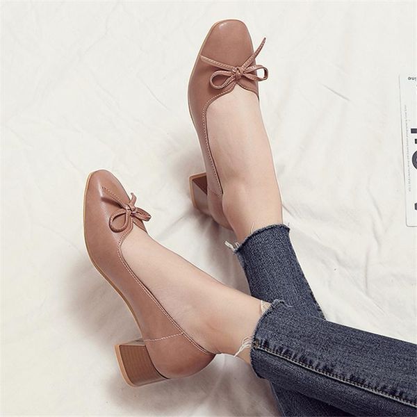 

plus size 34-46 woman dress shoes office lady loafers casual shoes leather low-heeled square heeled pumps ladies, Black