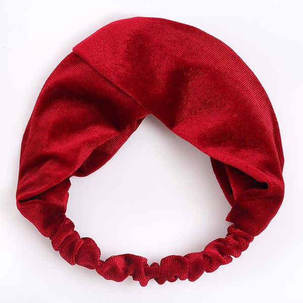 

new women girls winter velvet hair bands solid color headbands vintage cross turban bandage bandanas hairbands hair accessories q jllvrd