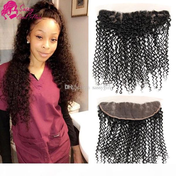 

indian curly lace frontals 13*4 indian remy hair extensions brown closure indian virgin hair jerry curly natural color sassy girl, Black;brown