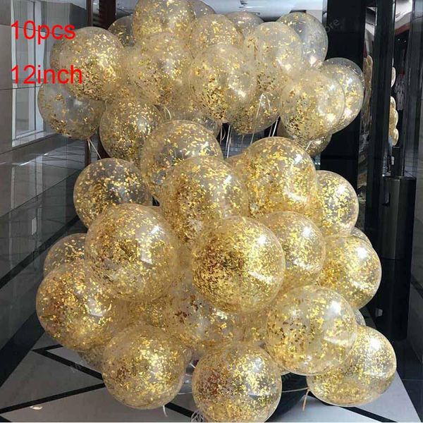 

10pcs lot gold metal latex balloons and colored confetti birthday party decorations kids baby shower wedding ballon toy wmtypq rimmer