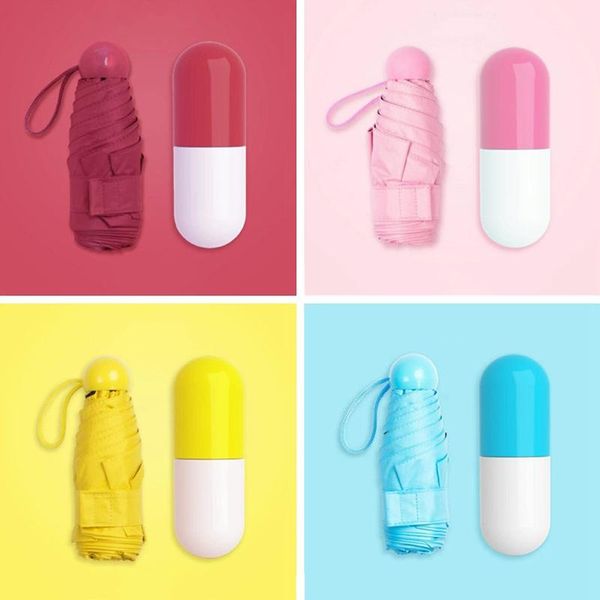 

creative exquisite cute capsule umbrella vinyl sunshade anti-uv umbrella folding woman pocket small advertising umbrella rain gear yl0057