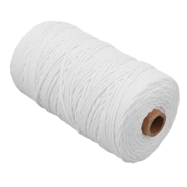 

mx200m natural handmade cotton cord macrame yarn rope diy wall hanging plant hanger craft string knitting, Black;white