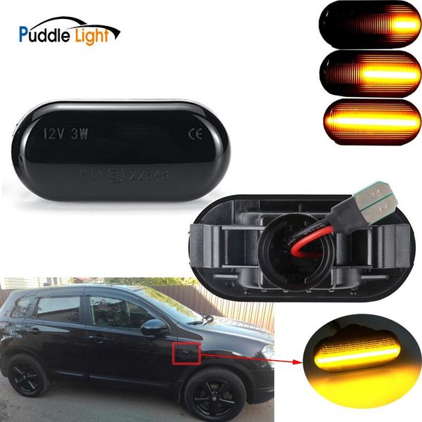 

2pcs sequential blinker dynamic side marker light for navara micra 350z z33 note pathfinder qashqai led turn signal lamp