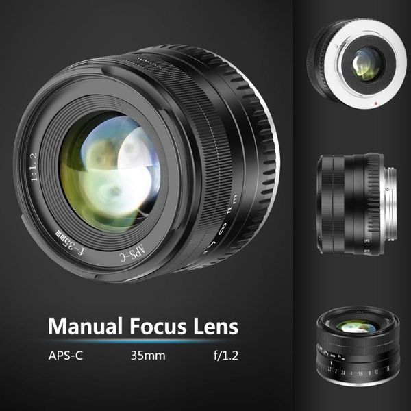 

35mm f1.2 manual focus lens metal casing durable lighweight lens for fuji x jhp-best