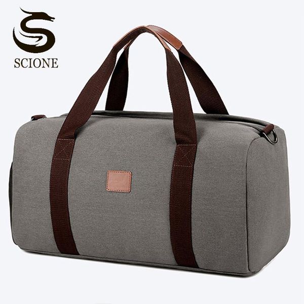 

men travel bags outdoor luggage bag high capacity canvas shoulder bags sports handbag with shoes pockets portable package xa73m