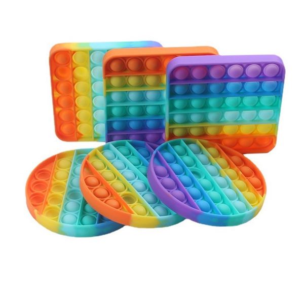 

push pop it silicone sensory fidget toy squeeze stress relief pop bubble game gradient push pop squeeze toys table game g10701
