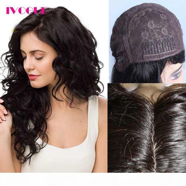 

virgin mongolian human hair kosher wig 4"x4" silk base none lace wig human hair bouncy wave customised jewish wig with silk top, Black;brown