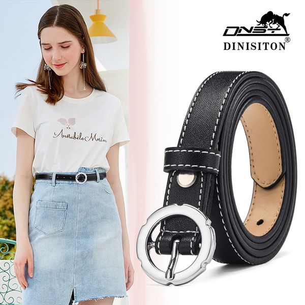

dinisiton women's belt luxury genuine leather belt female woman waist belts designer belts round buckle strap fashion jeans j1209, Black;brown