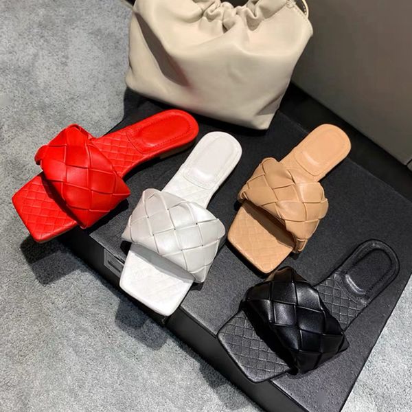 

2020 summer brand design women slipper square peep toe casual flat slippers outdoor beach sandals ladies flip flop slides shoes x1020, Black