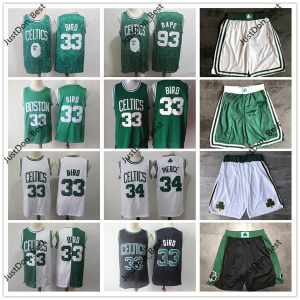 

college wearsmenbostonceltics kevin 5 garnett ray 20 allen paul 34 pierce larry 33 bird rajon 9 rondo basketball jerseys stitched shorts, Black