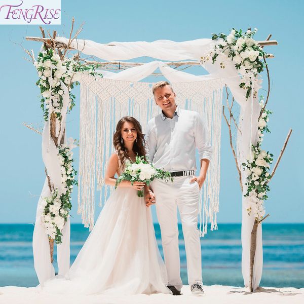 

fengrise rustic decor macrame curtain tapestry weeding for weddings vintage wedding decoration wall hanging