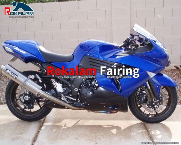 Blue 06 11 ZX-14R Комплект обтекателя ABS для Kawasaki Ninja ZX14R 2006 2007 2008 2009 2010 2010 2011 2011 Объекты (литье под давлением)