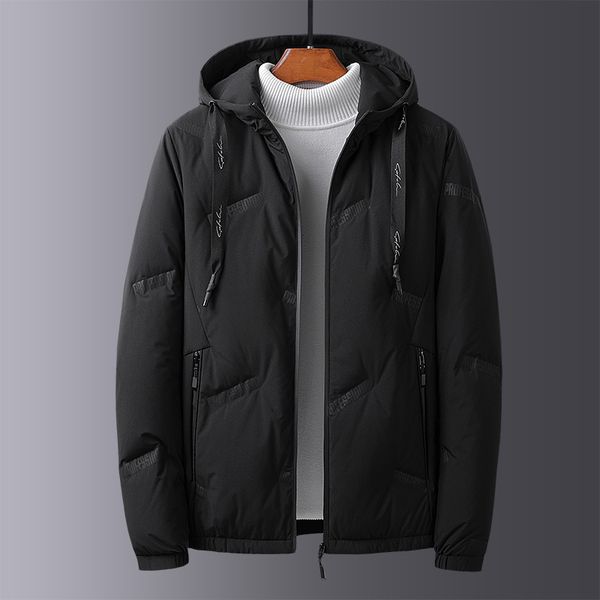 

new leisure men's hooded warm winter cotton down jacket, Black