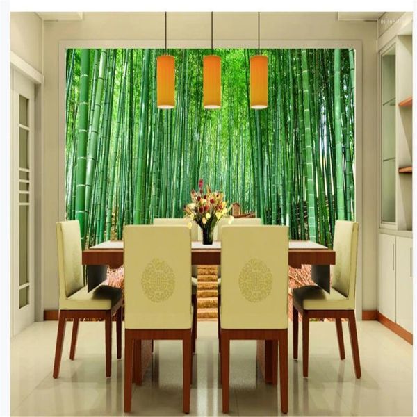 

wallpapers custom beautiful scenery decorative painting of bamboo landscape background wall1