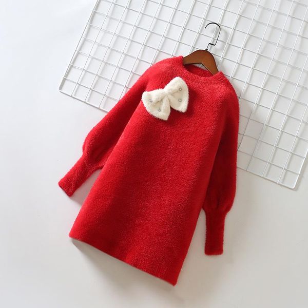 

pullover girls' sweater skirt mink baby knit low waist jersey mid-length thiened 2021 autumn and winter zhong da tong, Blue