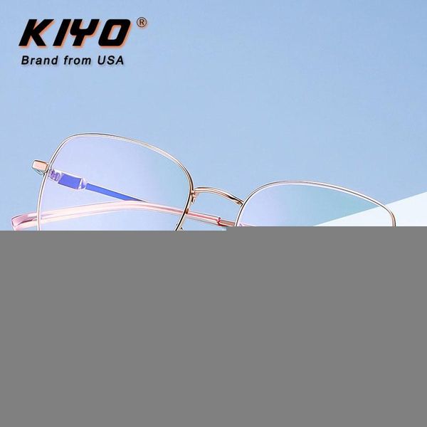 

kiyo brand 2020 new women men fashion anti blue light optical frame metal eyeglasses frames square spectacles glasses 9656, White;black