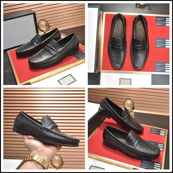 

c8 suede men loafers metal buckle design elegant slip on man dress shoe vintage retro wedding men's footwear casual flats 11, Black
