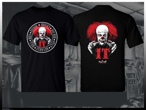

sport stephen kings it the loosers club pennywise the clown ramons style black t shirt jurney print t shirt