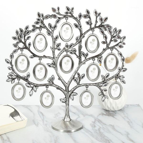 

family tree retro oval insert p frame deskornament picture frame metal silver tree ps display holder home decoration1