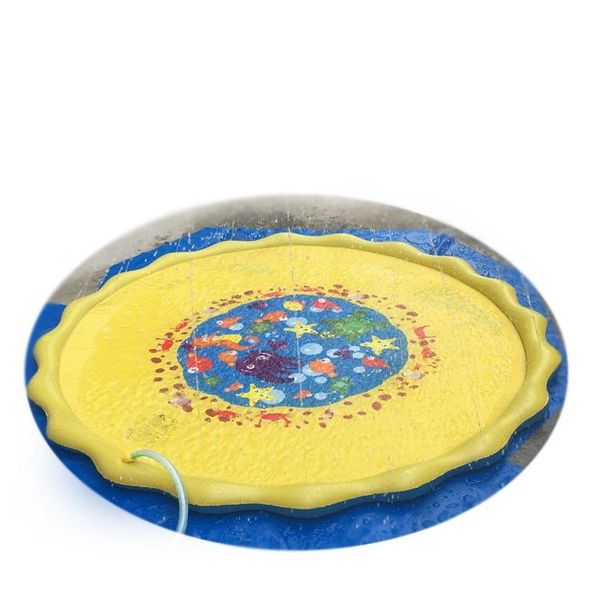 

summer children amusement water playing spraying cool mats bright yellow inflatable toys ocean animal world colorful kids party bbywim