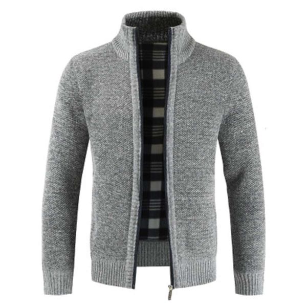 

2020 winter fashion mens sweaters cardigan stand collar long sleeve knitting slim hit color sweater for man8uy, Black