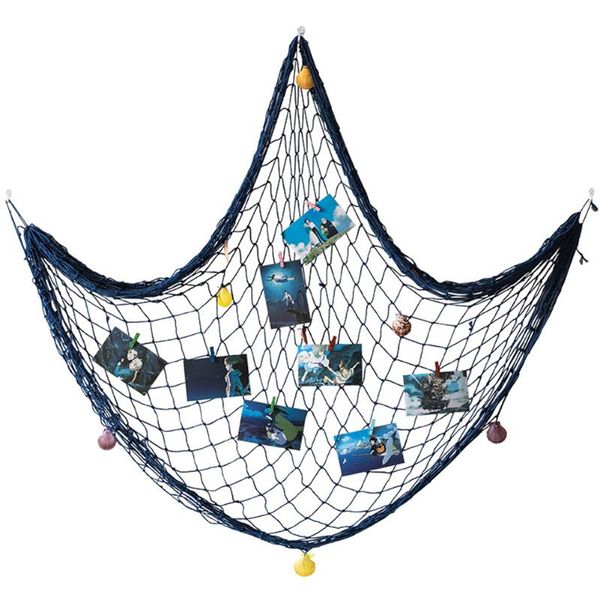 

display artwork hanging organizer seashell bedroom home ornament p frames cards diy fishing net wall collage decoration