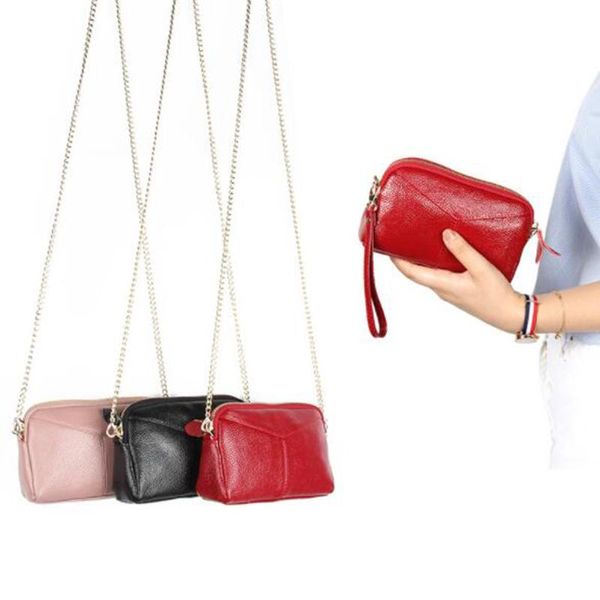 

clutch bags genuine leather women bag ladies chain shoulder crossbody for small phone girl evening party handbags