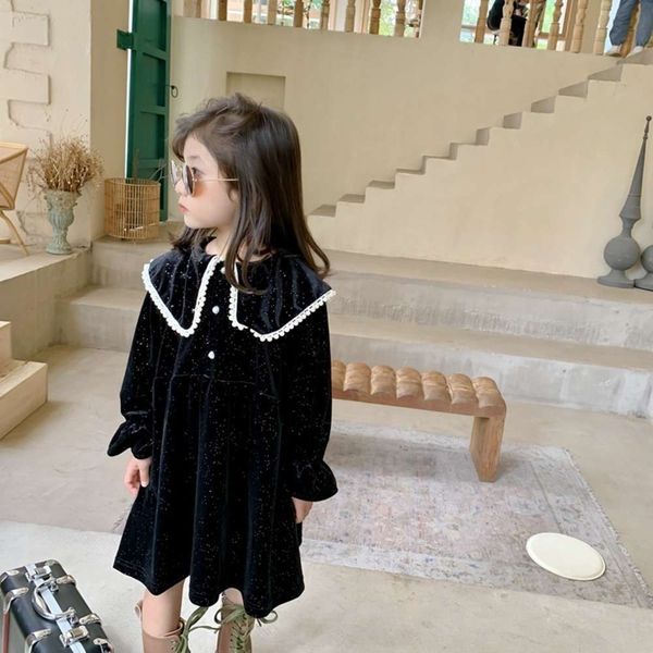 

winter children's autumn 2020 new girls' korean plush and thickened veet drs princs skirt, Red;yellow