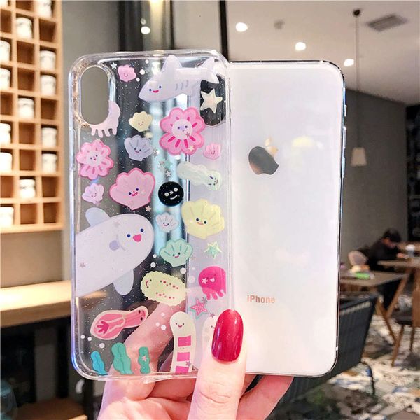 

3china telecom - vip cartoon mobile case, ultra thin tpu, soft, transparent, cloud, 11 xs, the largt xr 6s 7 8pluscf1