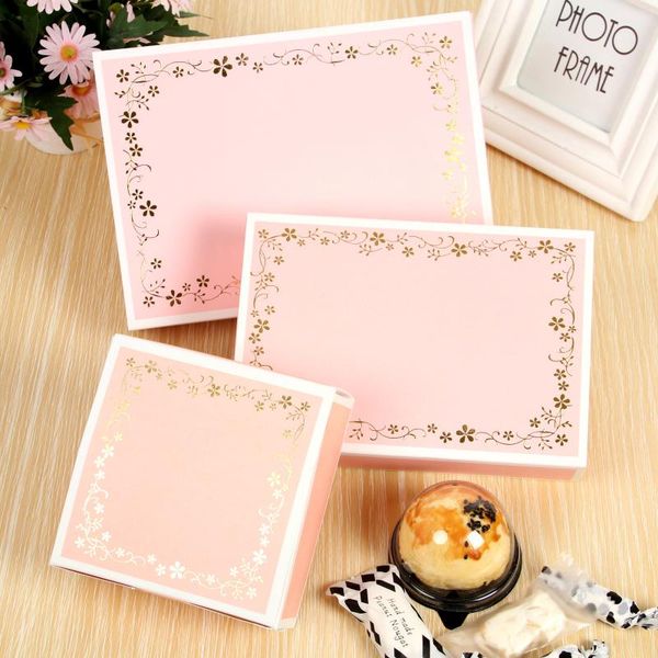 

gift wrap 20pcs/lot 12x12x5/18.3x12x4.5/17x11x5cm pink lace boxes mooncake packaging for decorative package present cardpaper box