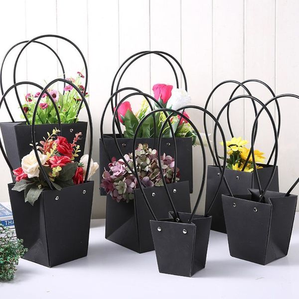 

5pcs paper flower bag wreaths flower box packaging decorative handbag1