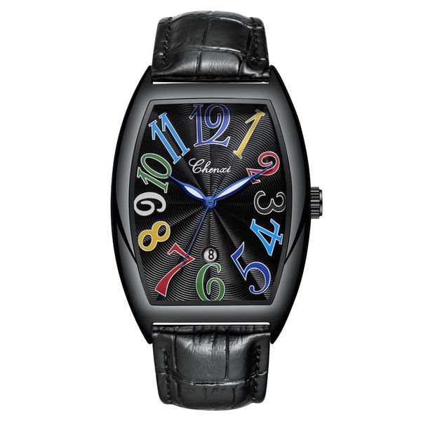 New Chenxi Top Marca Luxo Mens Relógios Masculinos Relógios Data Do Negócio Relógio De Couro Cinta De Couro Quartz relógios de Pulso Homens Assista Presente 8217