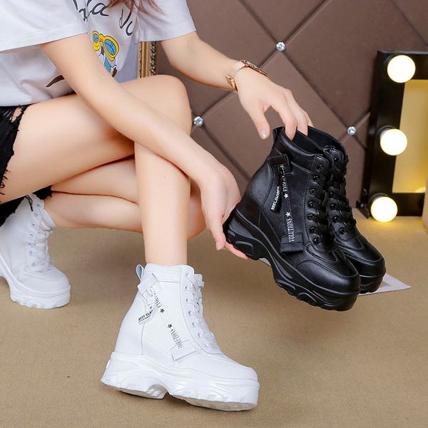 

white ankle boots round toe winter shoes for women luxury designer flat heel booties ladies boots-women low 2020, Black